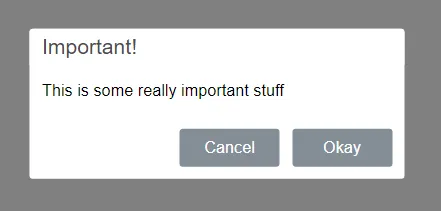 Original modal dialog