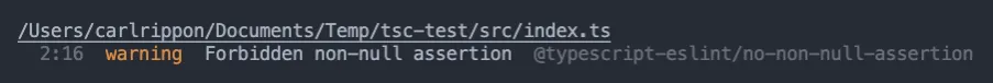 ESLint warning