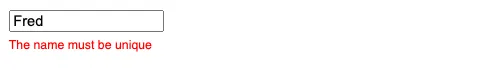 Server validation error