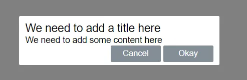Modal dialog step 1