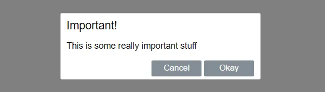 Modal dialog step 3